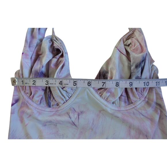 La Perla Swimsuit 44 Sea Butterfly Pink Purple One Piece Halter Low Open Back - Picture 4 of 8